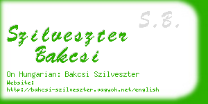 szilveszter bakcsi business card